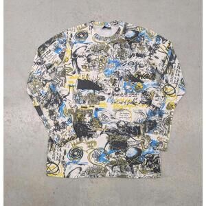 Rare Y2K Volcom All over print sketch art long sleeve shirt